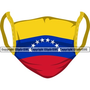 Venezuela Bandera Venezolana Enfermera Doctor Virus Máscara Cirugía Cubierta País Nación Mundial Mapa Elemento de Diseño Logotipo SVG PNG Clipart Vector Cut File
