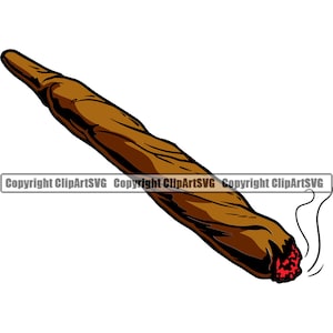 Rauchen Marihuana Joint Blunt Zigarre Papierrolle Brennen Pot Unkraut Cannabis Raucher Droge Heilkraut Art Design Logo SVG PNG Clipart Vektor Cut