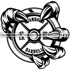 Gym Weight Plate Animal Claw Bodybuilding Fitness Workout Work Out Sports Train Design Element Logo SVG PNG Vector Cricut Cut Cutting File