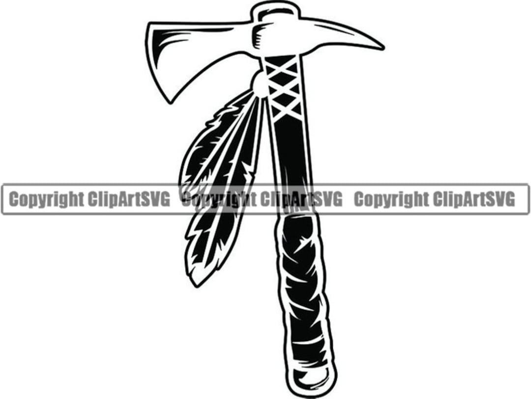 Indian Axe #6 Native American Warrior Tomahawk Hatchet Feather Tribe ...