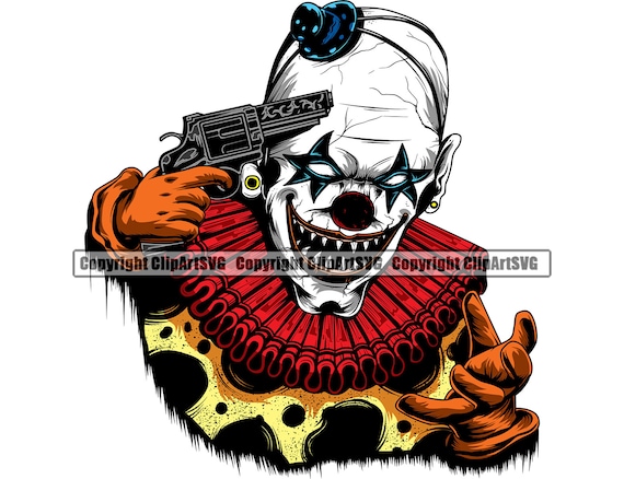 Scary Clown Gun Suicide Evil Circus Cool Death Kill Killer | Etsy