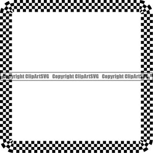 Zielflagge Quadrat Rahmen Checker Rennen Rennsport Racer Wettbewerb Sport Sieger Sieg Auto Auto Motocross SVG PNG Clipart Vektor Schneiden Schneiden