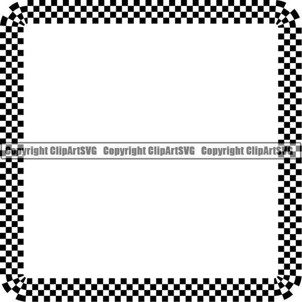 Checkered Flag Square Frame Checker Race Racing Racer Competition Sport Winner Victory Auto Car Motocross SVG PNG Clipart Vector Cut Cutting