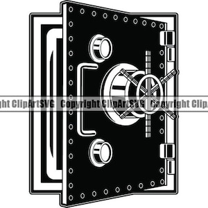 Caja fuerte #1 Bolsa de efectivo Saco 100 Signo de dólar Facturas Banco Éxito Negocios Publicidad Diseño Elemento Logotipo .SVG .EPS .PNG Vector Cricut Corte Corte