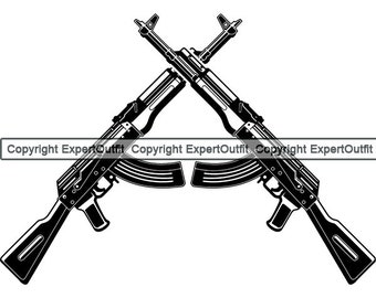 Arma Pistola Proiettile Macchina Ak-47 Arma da fuoco Munizioni Fucile Assalto russo AK Guerra Uccidi Arma Logo. SVG. PNG Clipart Vector Cricut Taglio Taglio