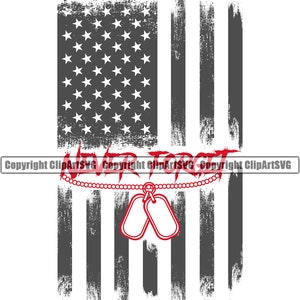 Etiquetas para perros Bandera de EE. UU. Never Forget Fallen Soldier Vet War Hero Sign EE. UU. Veterano Arma P.O.W. M.I.A Art Design Logo SVG Vector Clipart Archivo de corte