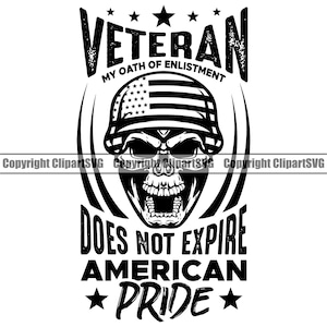 Cráneo veterano soldado militar ametralladora veterinario héroe de guerra signo americano botas estadounidenses casco P.O.W M.I.A arte diseño logotipo SVG PNG vector clipart corte
