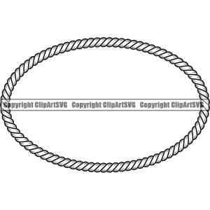 Rope Oval Frame Border Shield Cowboy Rodeo Country Boat Marine Sea Ocean Knot Hemp Badge Logo Art Design Element SVG PNG Vector Cricut Cut