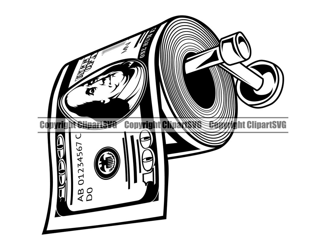 Money Toilet Paper Roll 100 Hundred Dollar Bills Knot Cash Pile Rich