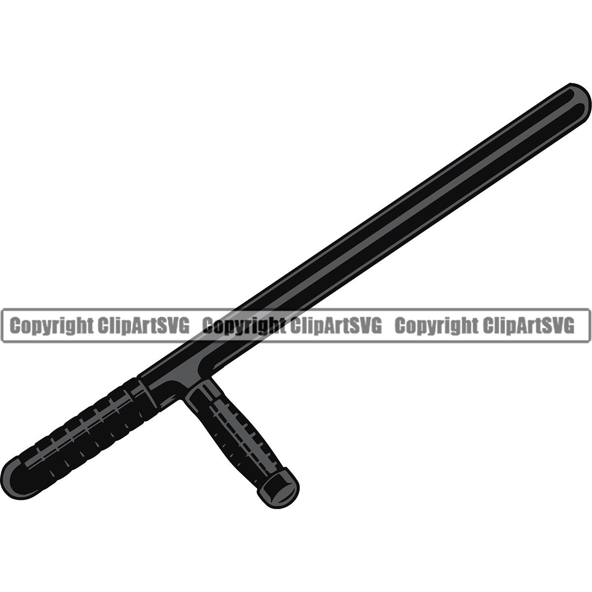 Officier de police Baton Night Stick Autodéfense Arme Policier Cop Uniforme Loi Crime Sécurité Design Logo SVG PNG Clipart Clipart Vector Cut