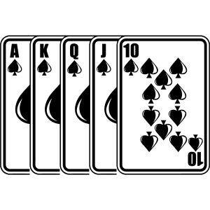 Poker #34 Royal Flush Spade Carte da gioco Gioco d'azzardo Gamble Casino Scommesse Scommesse Giochi di Blackjack Logo. SVG. PNG Clipart Vector Cricut Taglio Taglio