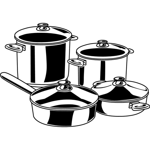 Pot Set Soup Boiling Pan Round Kitchen Meal Over Range Iron Metal Meal Stews Soups .SVG .PNG Clipart Vector Cricut Cut Cutting