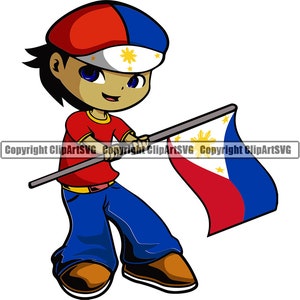 Filipinas Filipino Lindo Niño Bandera País Mundo Nación Mapa Signo Símbolo Diseño Elemento Logotipo SVG PNG Clipart Vector Cricut Corte Corte