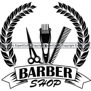 Barber Logo Barbershop Salon Haircut Hair Cut Hairstyle Hairstylist Hairdresser Shave Groom Logo .SVG .PNG Clipart Vector Cricut Cut Cutting