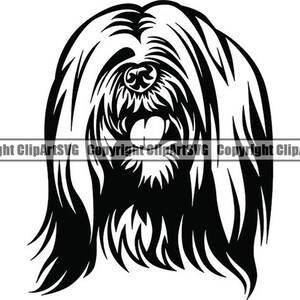 Lhasa Apso #6 Dog Smiling Happy Breed Puppy Pedigree Purebred Old English Sheepdog Animal Pet Logo .SVG .PNG Vector Cricut Cut Cutting File
