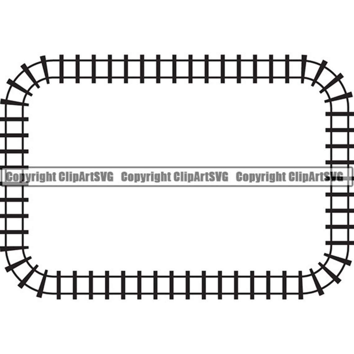 Rectangle Train Vector Train Track Rectangle Frame Border Rail Railroad Railway Metro Monorail ...