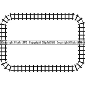Vía de tren Rectángulo Marco Frontera Ferrocarril Ferrocarril Metro Monorraíl Metro Tranvía Transporte Viaje Logotipo SVG PNG Clipart Vector Cricut Corte