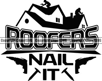 Techadores Clavo Techo Techo EE.UU. Bandera de EE.UU. Construcción Construir Manitas Herramienta de Trabajo Reparación Servicio de Reparación Diseño de Arte Logotipo SVG Png Clipart Vector Cut