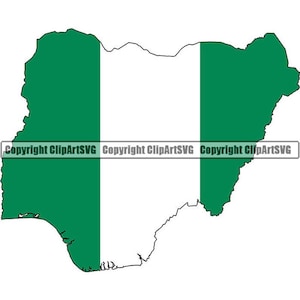 Nigeria nigeriansk Afrika afrikanskt land världen nationell nation flagga karta tecken konst design element logotyp SVG PNG vektor clipart klipp klippfil