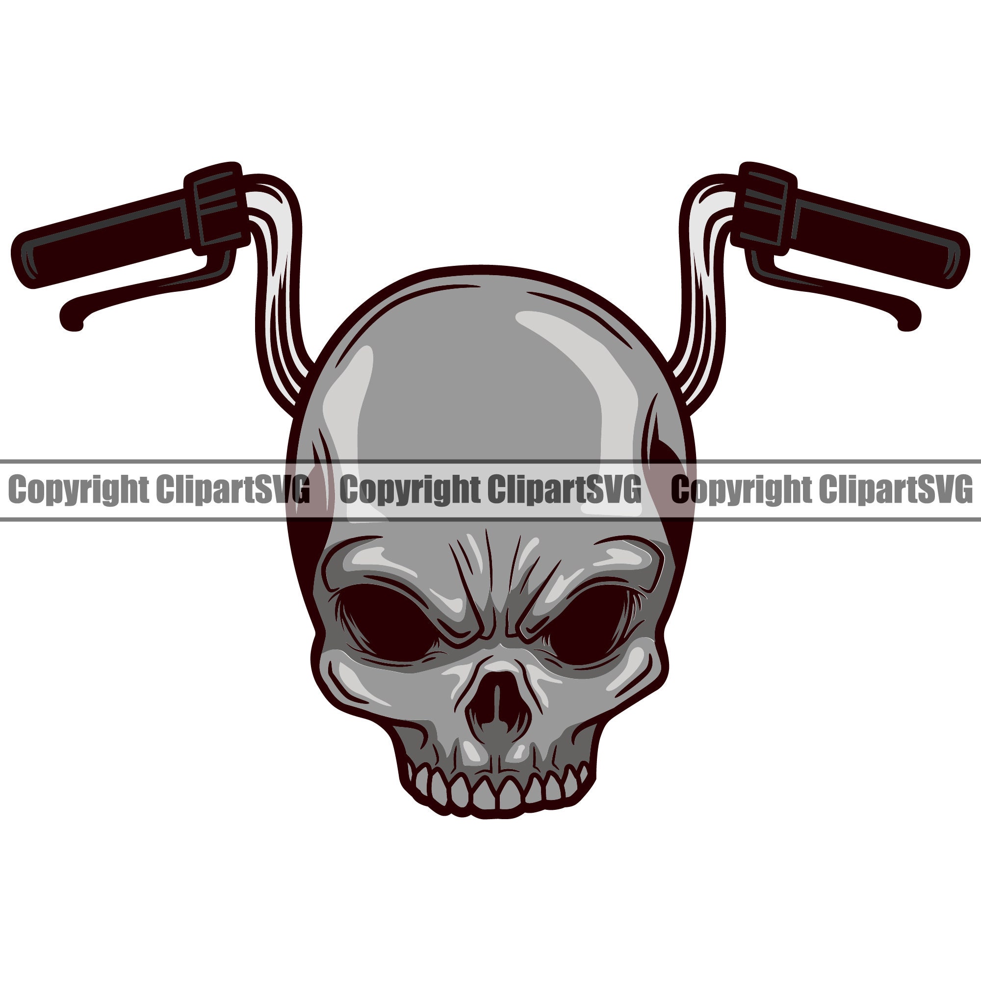 Motorcycle Skull Handlebars Custom Bike Car Repair Shop Biker Etsy