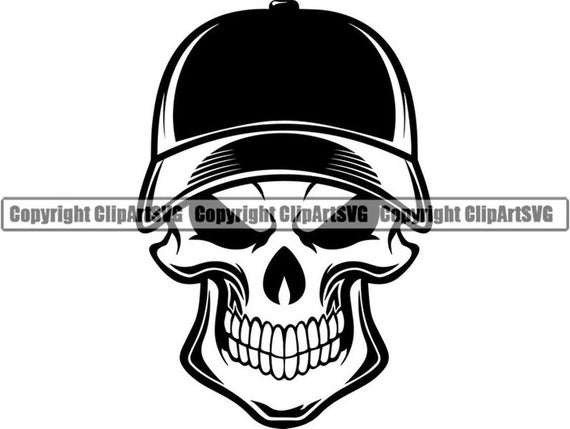 Baseball Skull 1 Grin Grinning Bat Ball Player Sports League Etsy
