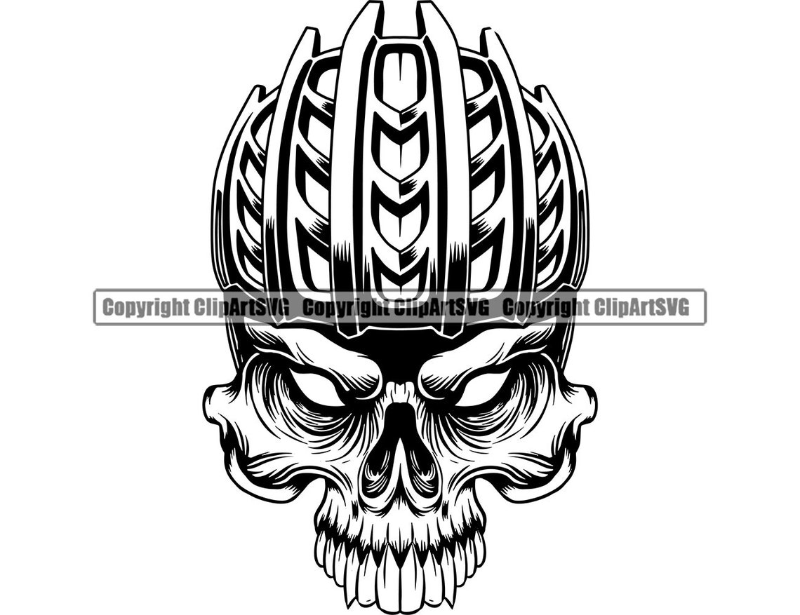 Skull Bicycle Helmet Tire Wheel Pedal Bike Cycle Link Repair Etsy