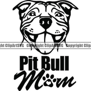 American Pit Bull #84 Mom Love Happy Dog Puppy Pet Terrier Breed Canine K-9 Guard Security Logo .SVG .PNG Clipart Vector Cricut Cut Cutting