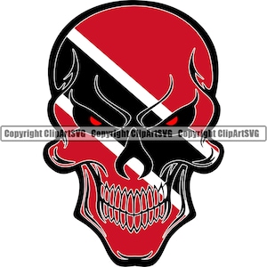 Trinidad en Tobago schedel vormige vlag Caribisch eiland land wereld nationale natie liefde Logo. SVG. EPS. PNG Vector Cricut knippen snijden bestand