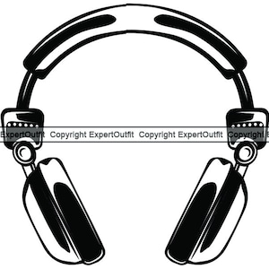 Kopfhörer #6 Musik Schallwelle Hören Drahtlos Bluetooth Dj Stereo Ausrüstung Studio Kopfhörer .SVG .PNG Clipart Vektor Cricut Schnitt Schneiden