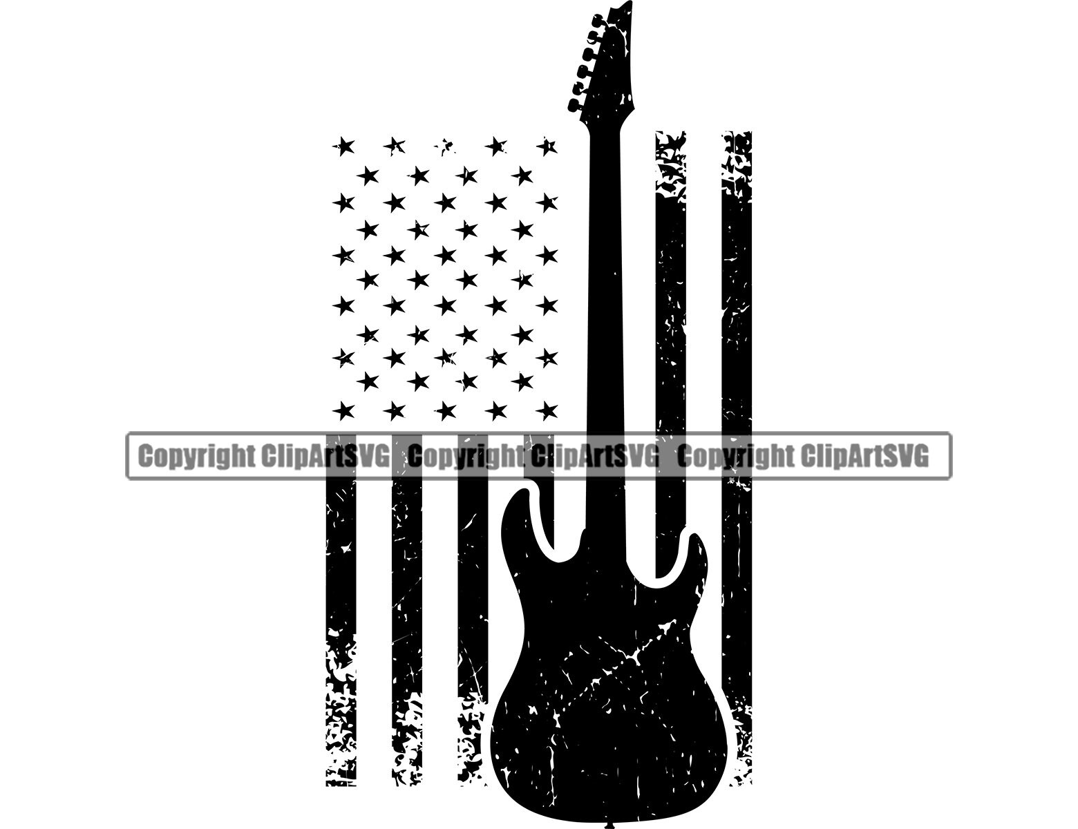 Music Electric Guitar USA Flag Rock Music Musical Instrument - Etsy