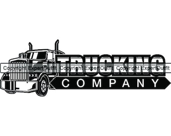 Truck Driver Trucking Delivery Company Big Rigg Semi Tractor Trailer Cab Shipping Moving Logo .JPG .SVG Clipart Vector Cricut Cut Cutting