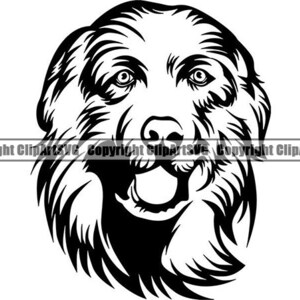 Grandes Pyrénées #2 chien souriant race heureuse Golden Retriever Labrador chiot K-9 Pedigree Animal Pet Logo. SVG. PNG vectoriel Cricut coupe coupe