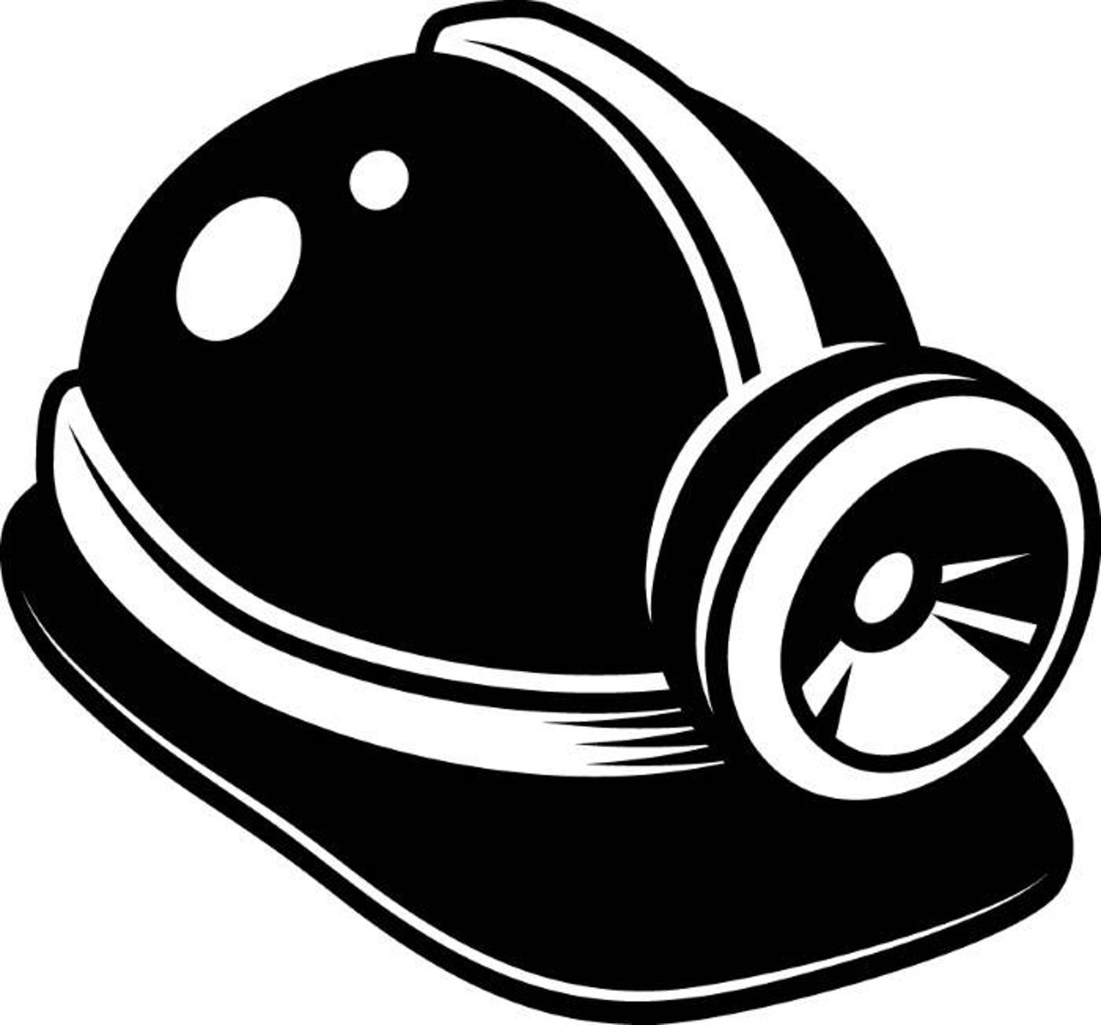 Шахтерская каска с фонарем рисунок