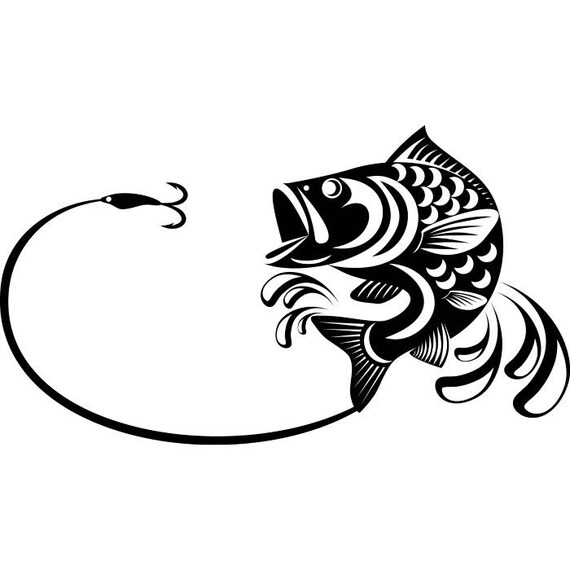Download Bass Fishing 3 Logo Angling Fish Hook Fresh Water Hunting | Etsy