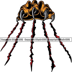 Animal Claw Scratches Scratch Marks Nail Slice Rip Wild Paw Foot School Team Sport Mascot Art Design Element Logo SVG PNG Clipart Vector Cut