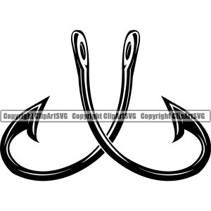Fishing Hook #6 Fisherman Logo Angling Fish Equipment Bait Tackle Hunting Tournament Contest .SVG .EPS .PNG Vector Cricut Cut Cutting File