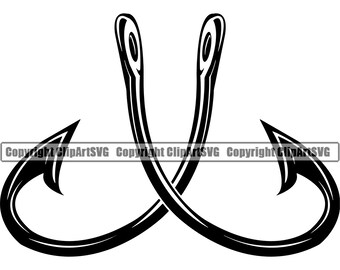 Fishing Hook #6 Fisherman Logo Angling Fish Equipment Bait Tackle Hunting Tournament Contest .SVG .EPS .PNG Vector Cricut Cut Cutting File