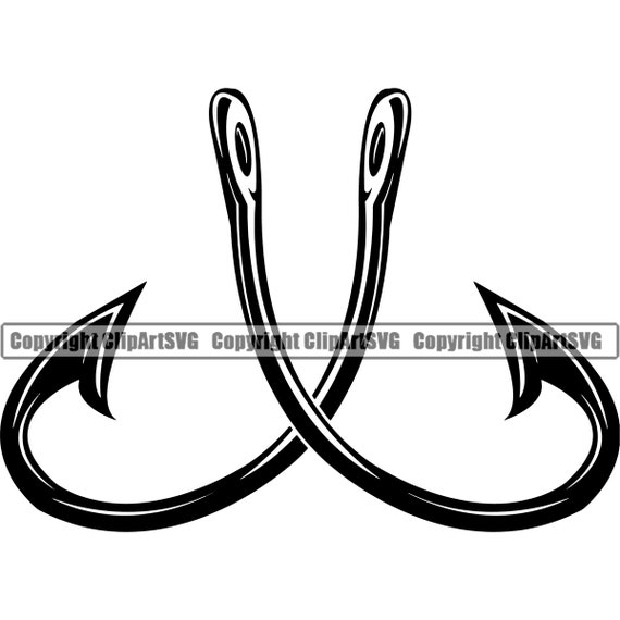 Fishing Hook #6 Fisherman Logo Angling Fish Equipment Bait Tackle Hunting  Tournament Contest .SVG .EPS .PNG Vector Cricut Cut Cutting File