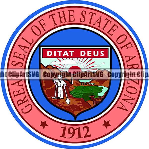 Arizona State Seal Flag U.S. US United America American Nation National Document Court Courthouse Art .JPG Clipart Clip Art Design Graphic