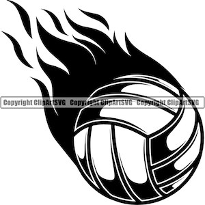 Volleyball Ball #9 Fire Flame Court Player Sports Team Sport Competition Tournament School Game Logo.SVG .EPS .PNG Clipart Vector Cricut Cut