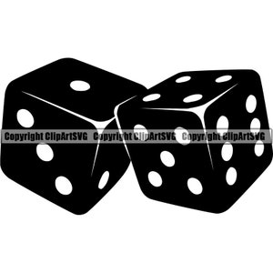 Dobbelstenen instellen gokken gokken Casino Craps weddenschappen weddenschappen Games Backgammon kans risico Win winnaar Logo. SVG. PNG Clipart Vector Cricut knippen snijden