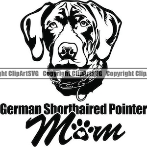 German Shorthaired Pointer #16 Mom Dog Breed K-9 Pet Animal Hunting Canine Hound Pedigree Logo .SVG .PNG Clipart Vector Cricut Cut Cutting
