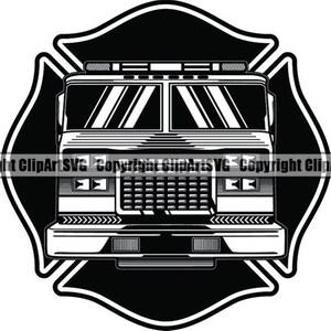 Fire Engine #6 Truck Firefighting Rescue Fireman Fight Fighting Firefighter EMT Emergency Vehicle Logo .SVG .EPS Vector Cricut Cut Cutting7