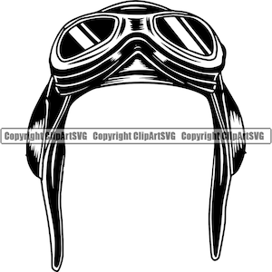 Transporte Piloto Chapéu Óculos Chapelaria Voando Fly Ride Motorista Avião Capitão Gear Head.SVG .PNG Clipart Vector Cricut Cut Cutting