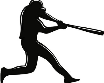 Baseball Player #1 Athlete Stadium Diamond League Equipment Team Game Sports Company Logo .SVG .EPS .PNG Clipart Vector Cricut Cut Cutting