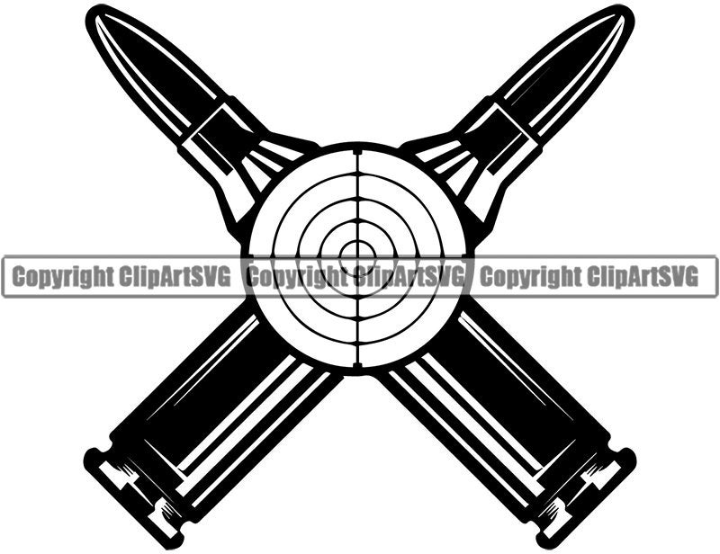 Bullet Logo 6 Target Ammunition Weapon Pistol Machine Gun Etsy