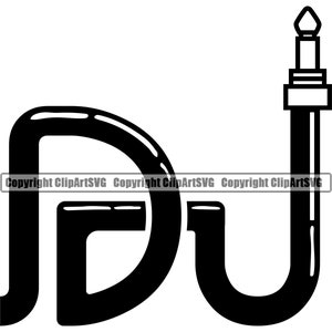 DJ Disc Jockey Audio Stecker Musik Kabel Kabel Plattenspieler Plattenspieler Mixer Album Vinyl Club Sound Art Design Logo SVG PNG Vektor Clipart Cut