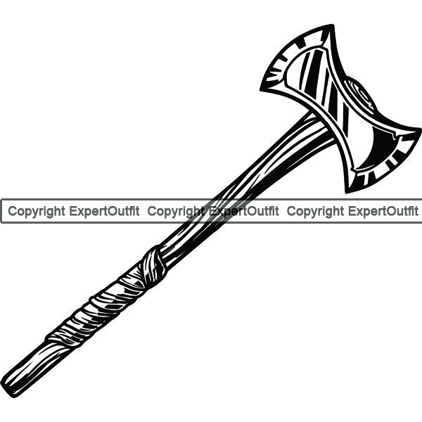 Viking Axe Weapon Implement Cleaver Hatchet Dagger Fighter Swordsman Combatant Warrior Overlord .SVG .PNG Clipart Vector Cricut Cut Cutting