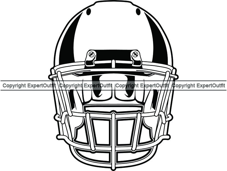 football helmet drawing front view