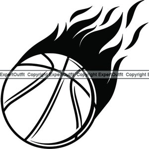 Basketball Ball Bewegung Hot Feuer Flammen Spieler Hoop League Ausrüstung Team Spiel Sport Design Element Logo .SVG .PNG Vektor Cricut Cut Cutting